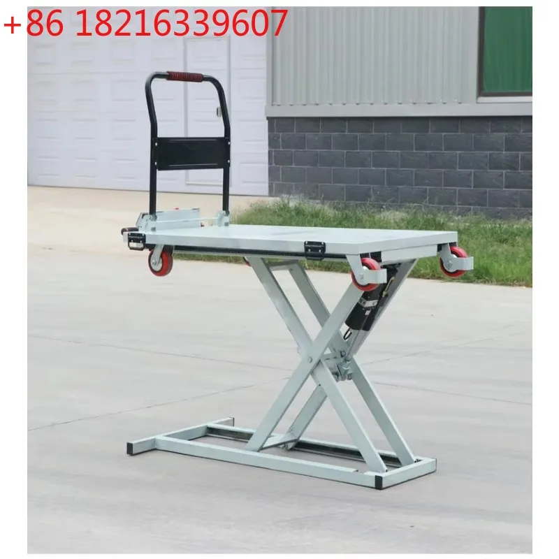 TAO Mobile Electric Forklift Stacker Four-wheel Hydraulic Forklift Portable Truck Handling Scissor Fork Mobile Flatbed Truck