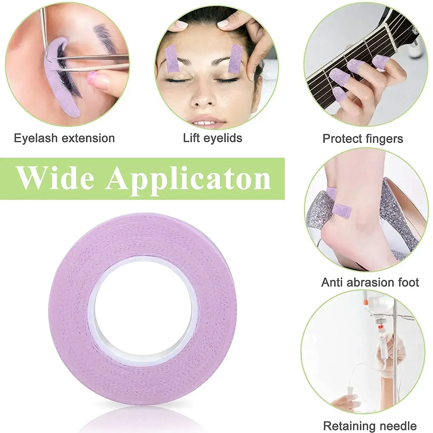 5/10pcs Professional Eyelash Extension Tape - Blue & Pink Micropore Adhesive for Lash Isolation, , Salon Grade Non-Woven Fabric