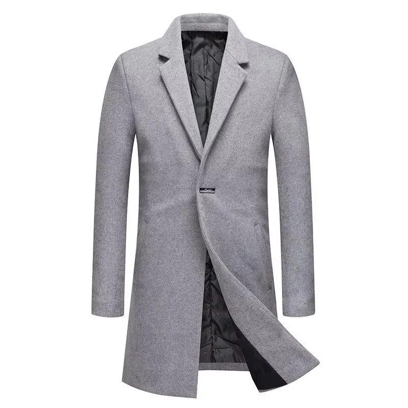 New Winter Men Cashmere Overcoats Business Casual Trench Coats Man Fleece Warm Woolen Blends High Quality Man Long Jackets 4XL