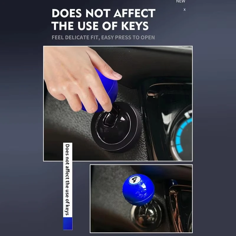 DIY Number Start Button Push Start Auto Ignition Button Cover Automotive One-Touch Button Rocker Car Engine Push Start Stop Ball