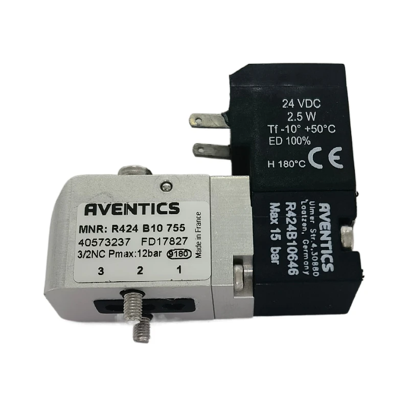 R424B10755 3/2 NC Pmax 12bar AVENTICS Solenoid Valve Pilot Valve Control OEM 1/4 in Port 0-1 MPa