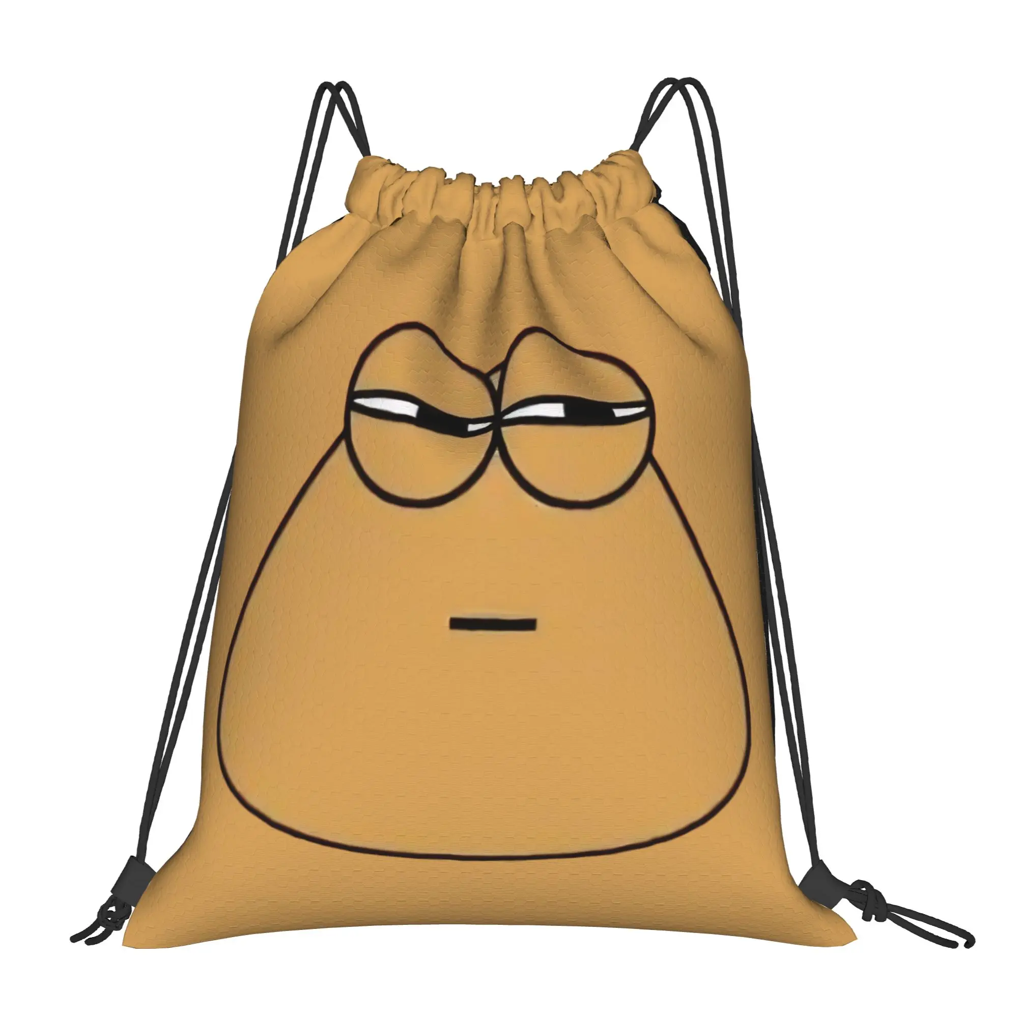 Sly Baby Pou Romantic Brown Alien Mobile Pet Drawstring Backpack Sports Gym Bag String Sackpack for Hiking 36cm (W) x 43cm (H)