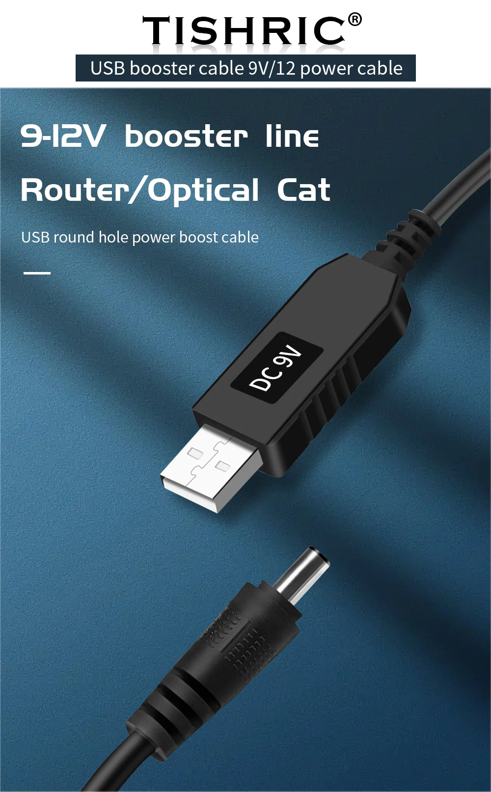 TISHRIC Usb DC Power Kabel Für Usb Router USB 5V Zu DC 12V 9V Adapter 2,1x5,5mm Über Power Netzteil Stecker Buchse Stecker – Detail 1
