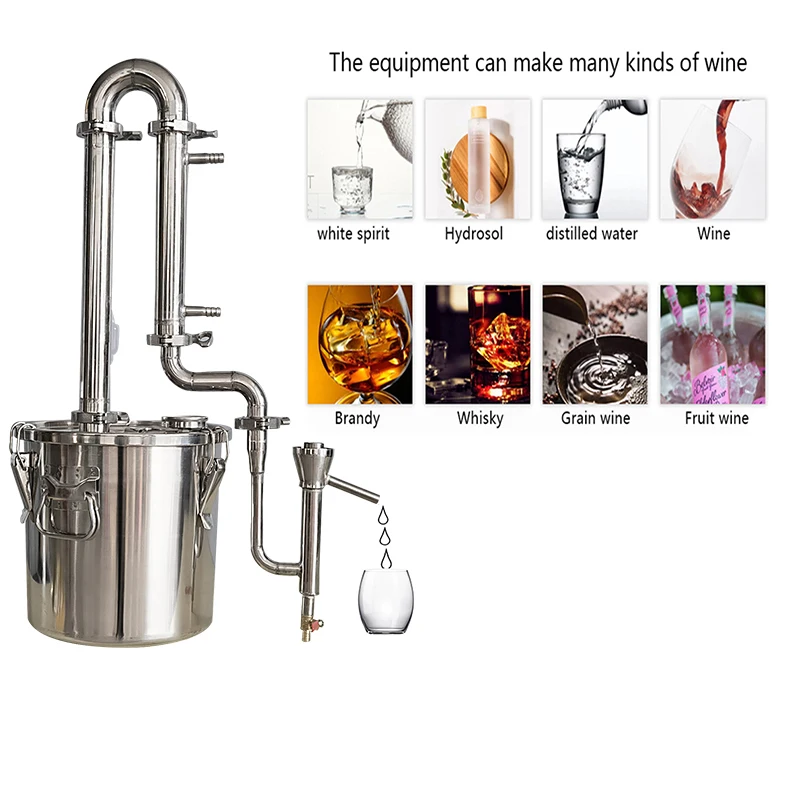 70L Private Wine Making Equipment Rose Dew Grape Brandy Machine with Wine Degree Observer Is More Convenient to Measure Wine