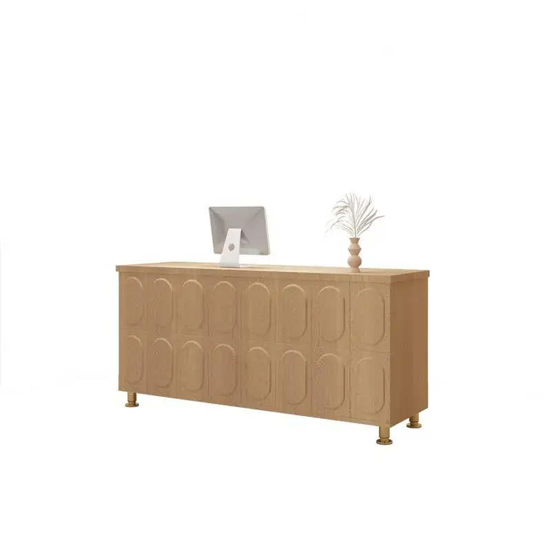 #￥Modern Simple Luxurious Solid Wood Front Square Commercial Office Reception Desk Model SHY-C15 Yimutang