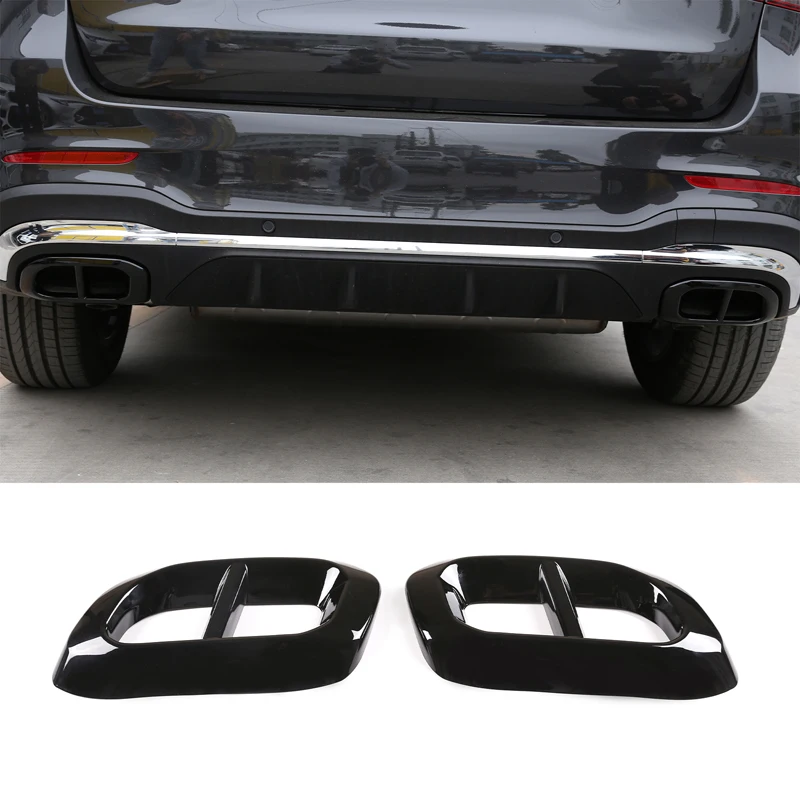 For 2020-2022 Mercedes-Benz GLC GLE GLS  four-out tail pipe decorative frame car exhaust hole decorative cover auto accessories