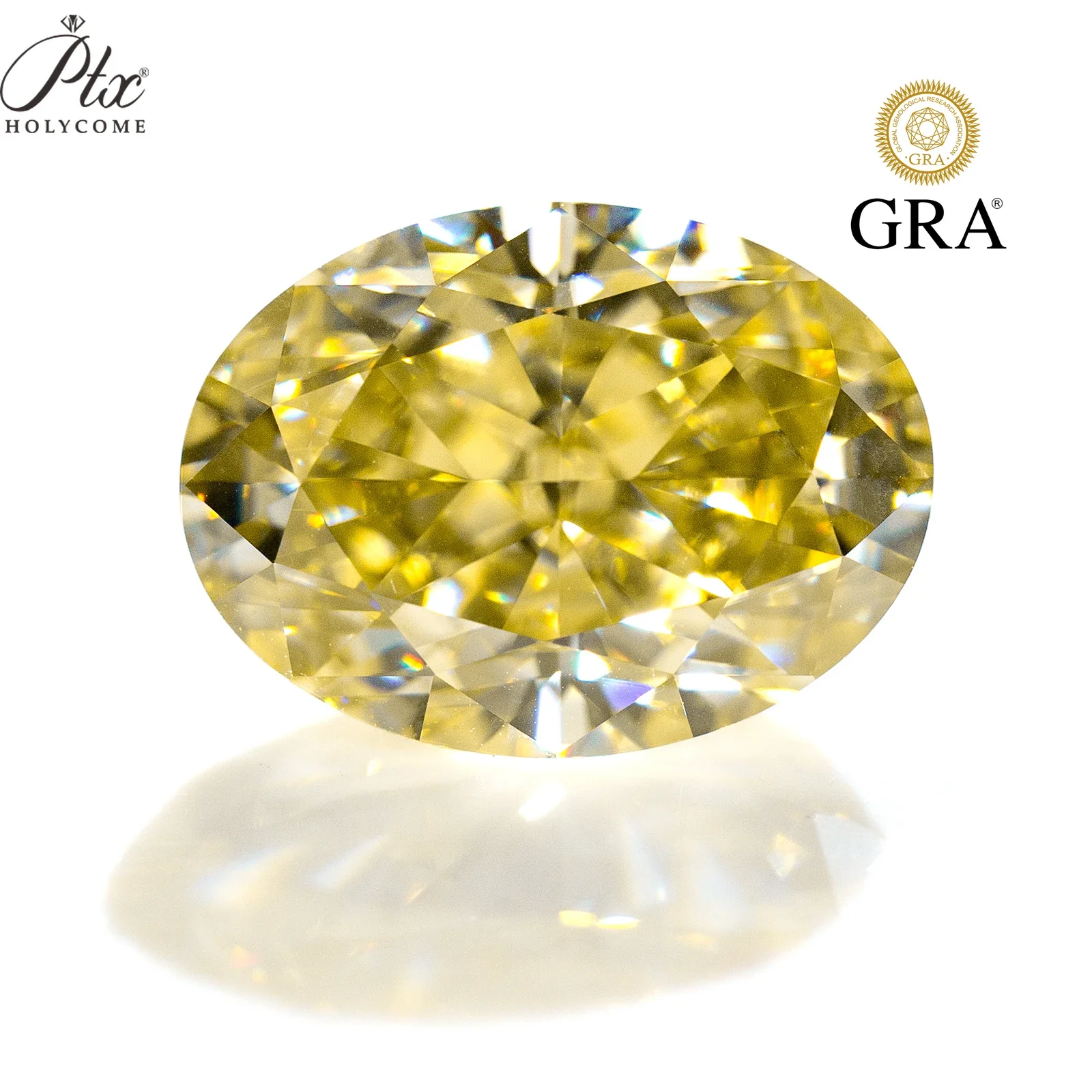 

PTX 100% Moissanite Yellow Color GRA Certificated Oval Cut Loose Gemstone Moissanite Accept Custom News Free Shipping Jewelry