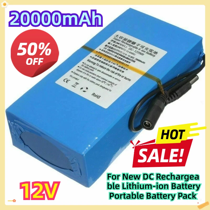 

For New 12V DC Rechargeable Lithium-ion Battery Portable Battery Pack