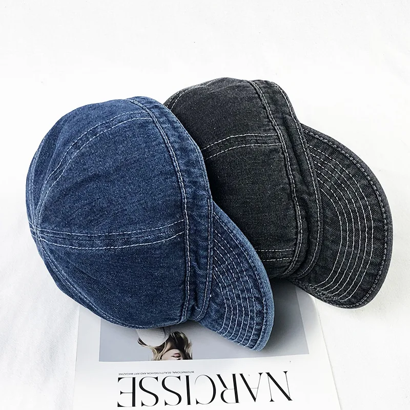 Short Brim Denim Baseball Caps For Men Summer Outdoor Leisure Visor Hats For Women Washed Cotton Hip Hop Casual Cap Unisex