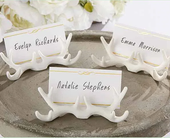 

200pcs/lot Wedding Decoration Resin Antler Place Card Holder for Wedding Favors Supplies Wholesale