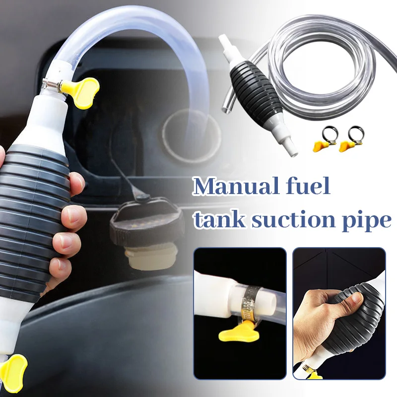 

1.5/3M Car Fuel Pump Gas Oil Pump Hand Suction Pipe Pumping Manual Water Oil Liquid Fuel Transfer Gasoline Diesel Pump Universal