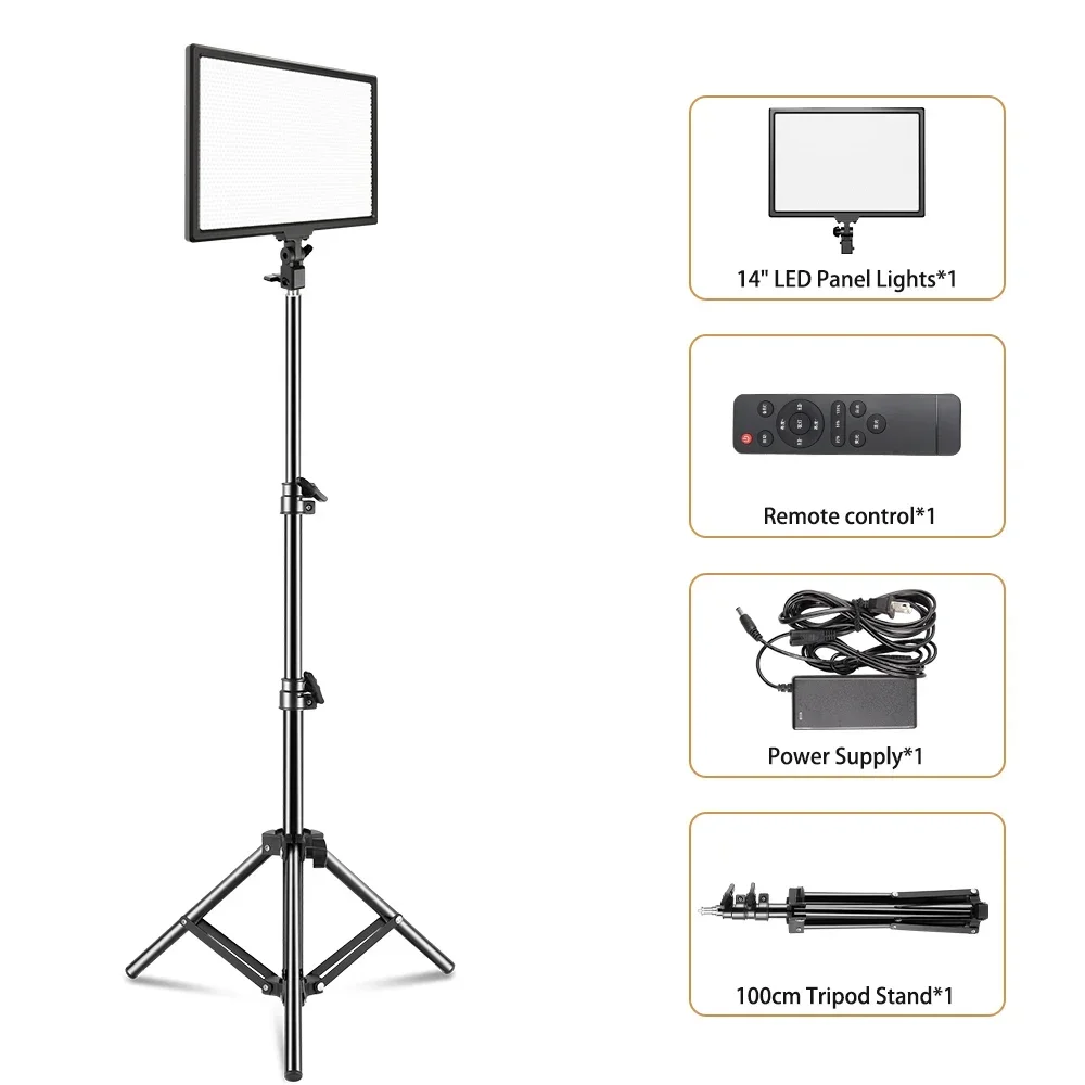 14 inch fotografie LED-paneel videolamp selfie dimbare verlichting fotostudio livestream vullamp drie kleuren met statief