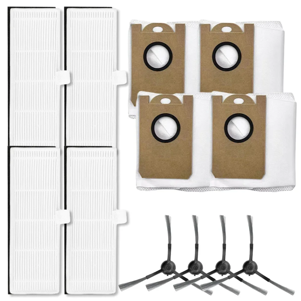 4 مجموعات الجانب فرشاة تصفية كيس لجميع الغبار طقم قطع غيار ل Xbot جهاز آلي لتنظيف الأتربة اللوازم المنزلية أدوات التنظيف