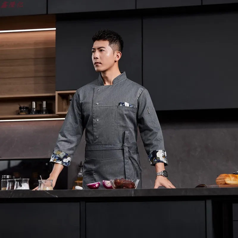 Catering Hotel Restaurant Keuken Werkuniform Lange mouw Cake Shop Baker Bakkerij Ober Chef-kokuniform voor heren