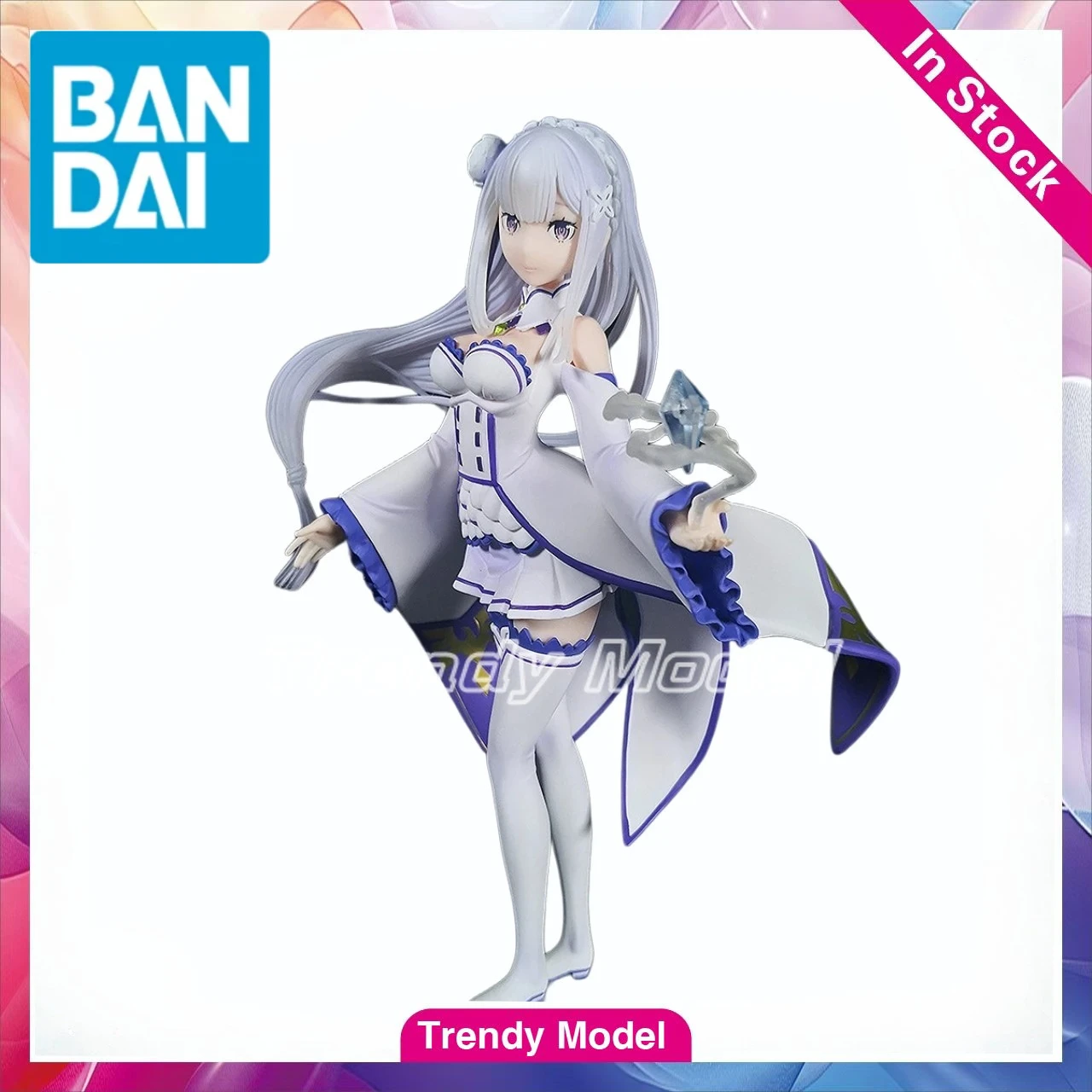 

В наличии BANDAI Re: Жизнь в другом мире с нуля — Фигурка Эмилии, модель, игрушка, подарок, коллекционный предмет, украшение