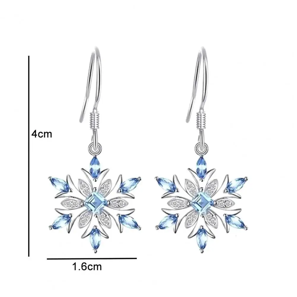 1 Pair Women Earrings 2024 trend Hook Elegant Women Fashion Snowflake Hook Earrings for women