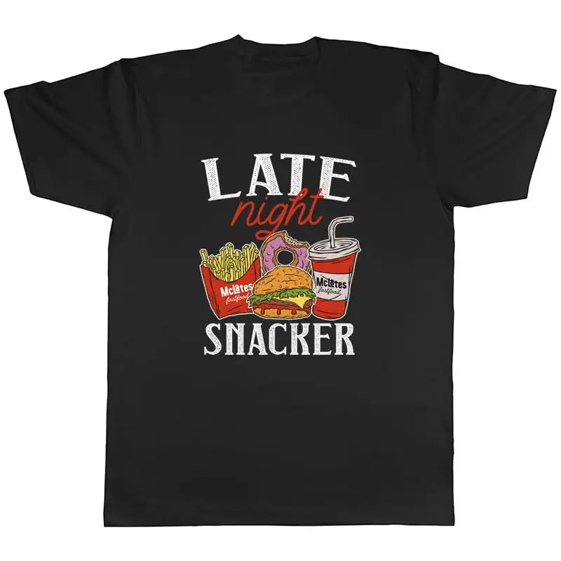 Camiseta para hombre Snacker de la tarde, divertida camiseta con hamburguesa, patatas fritas, Donuts, Pizza, regalo