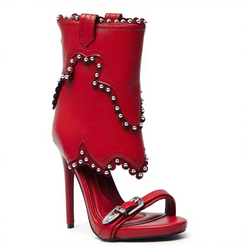 

Босоножки с металлической пряжкой и ремнем One Word, сексуальные ботинки с острым носком на тонком каблуке, новые модные женские современные ботинки на заказ