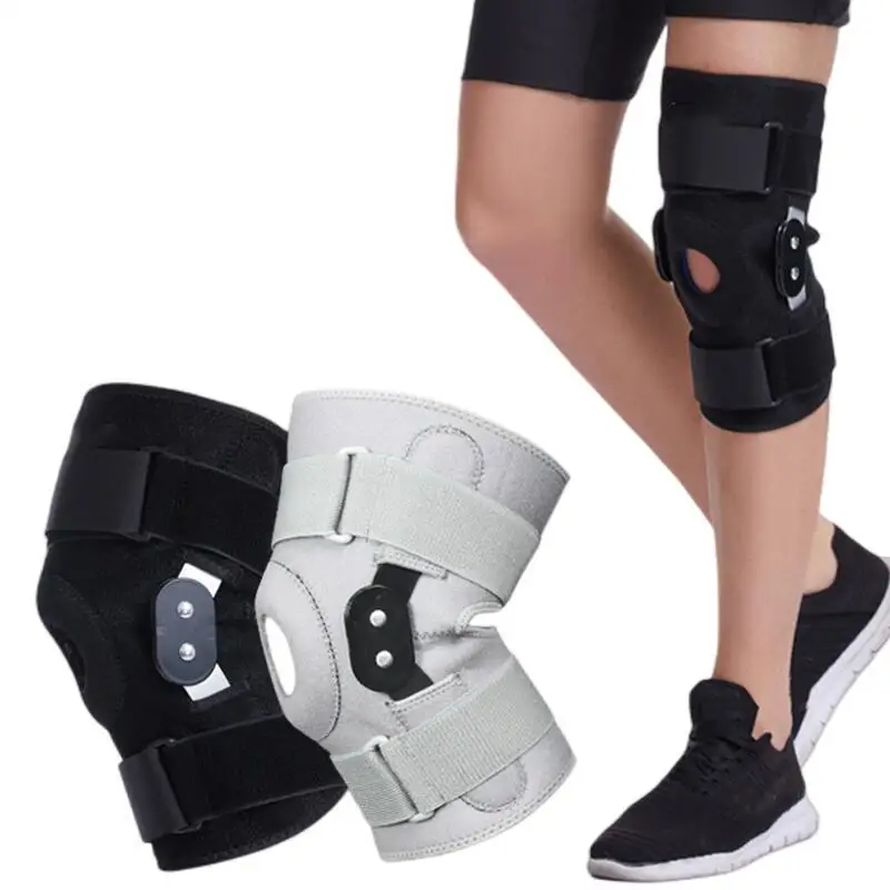 1pc Hinged Open Patella Knee Support Brace Knee Pad with Removable Side Stabilizers for Joint Pain Tendonitis Ligament Meniscus