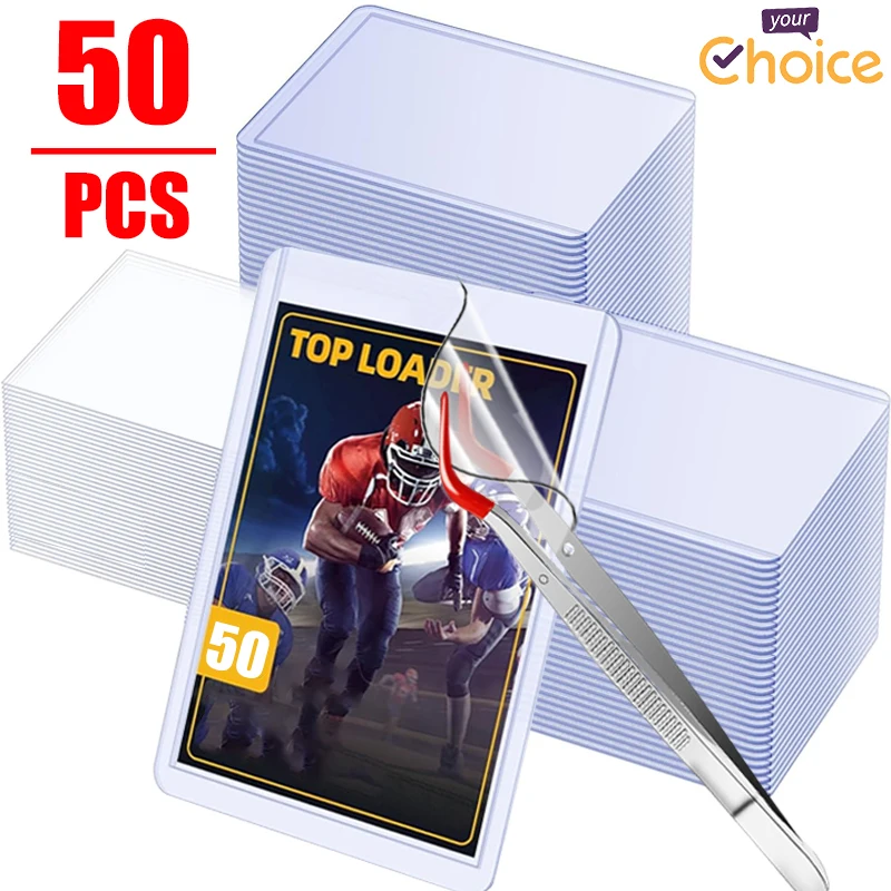 50-1PCS Clear Toploaders Kpop Idol Photocard Sleeve Anti-scratch HD Plastic Collect Holder with Protective Film Card Holder Case