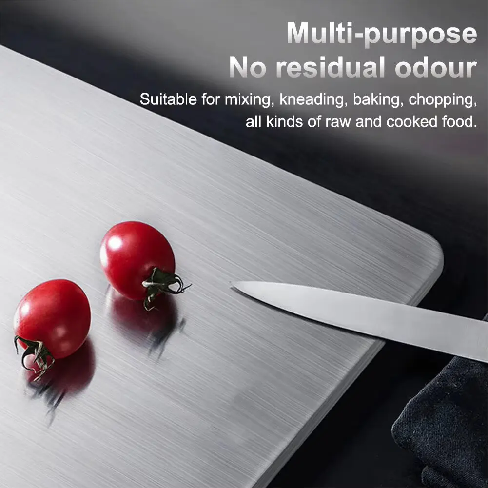 Cutting Boards for Kitchen Stainless Board 304 Steel Thickened Double Sided Food Grade Portable Fruit Meat Chopping