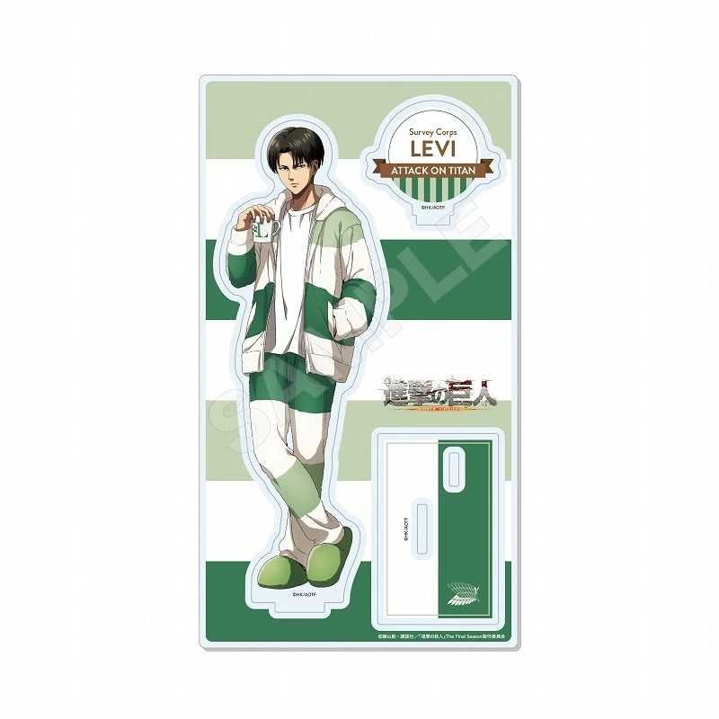 NEW【Pajama stand】Attack on Titan Levi·Ackerman Eren Yeager Cosplay Acrylic Stand COS Anime Model Plate Collection Props Student