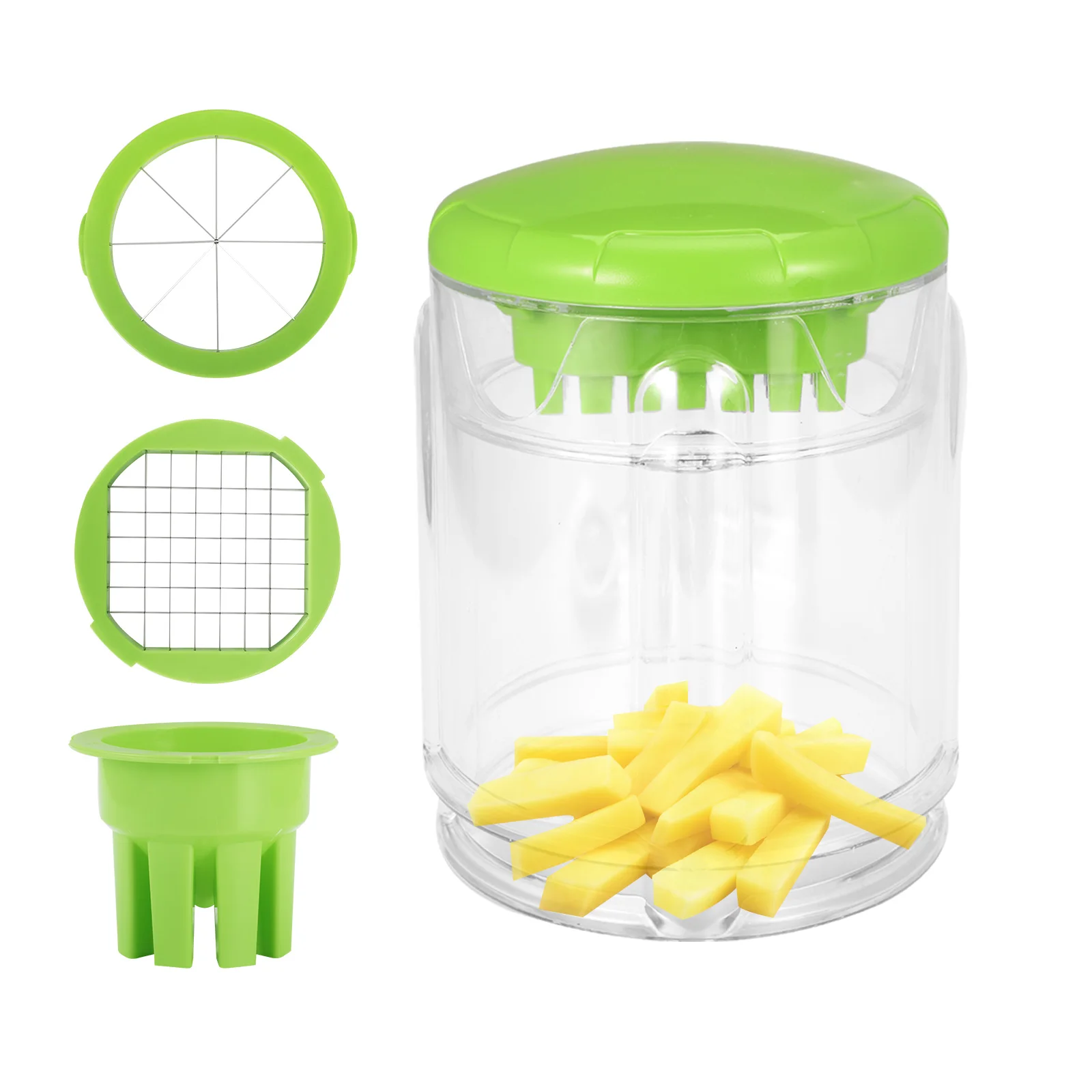 

Potato Chipper Chip Cutter, Fast Cutting French Fry Cutter, Apple Slicer Cutter For Vegetables And Fruits With 2 Cutters