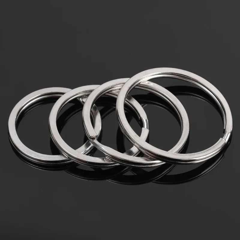 10/100pcs Stainless Steel Key Rings Sliver Round Flat Line Split Rings Keyring for Jewelry Making Keychain DIY Findings 20-35mm