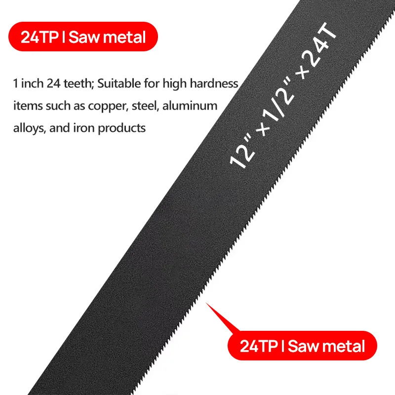 12 Inch Hacksaw Frame Two Sawing Angles (45°/90°) Metal Saw WoodSaw Hacksaw for Metal/Wood/Tree/PVC/Meat Sharp Cutting