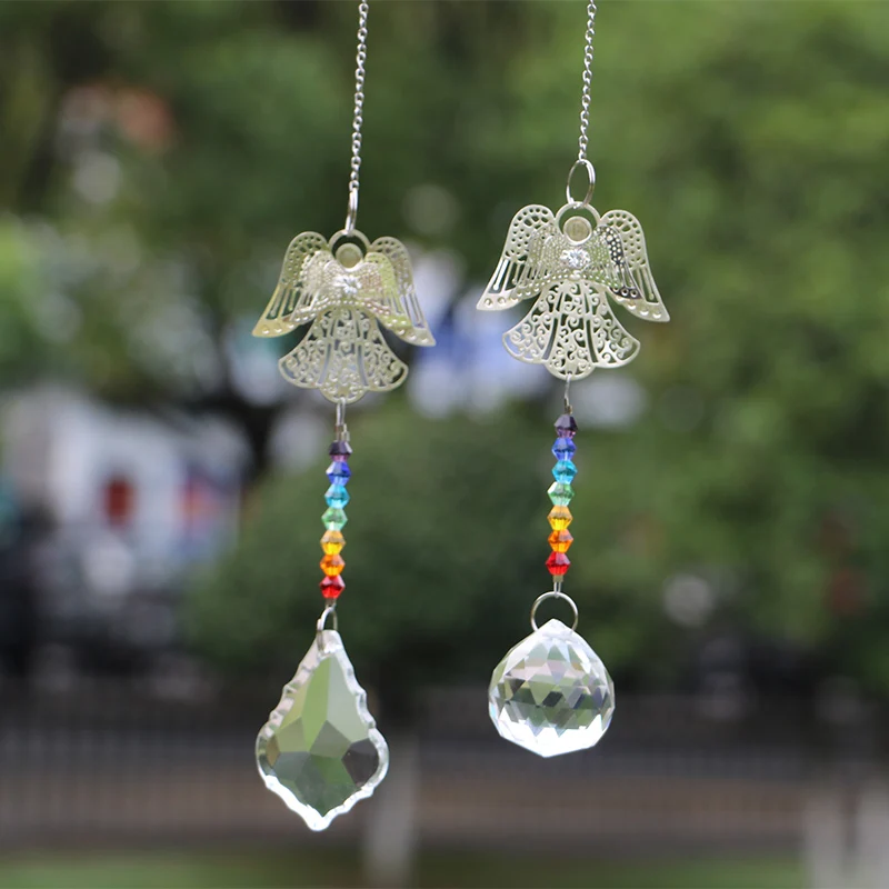 1PCS Suncatcher Rainbow Angel Crystal Bicone Beads Pendants Home Hanging Crystal Decorations