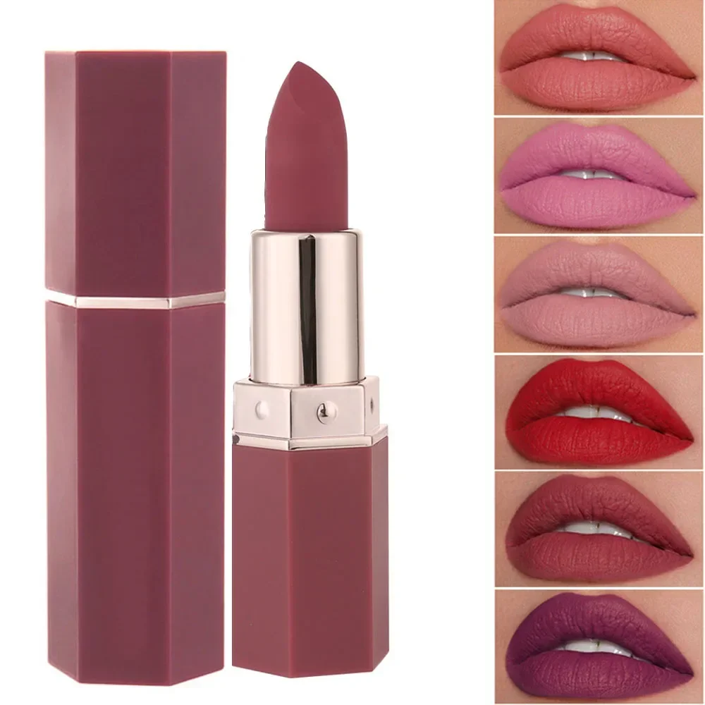 Nude Velvet Matte Lipsticks Waterproof Long Lasting Moisturize Lip Stick Not Fading Non Stick Lipstick Lip Gloss Women Makeup