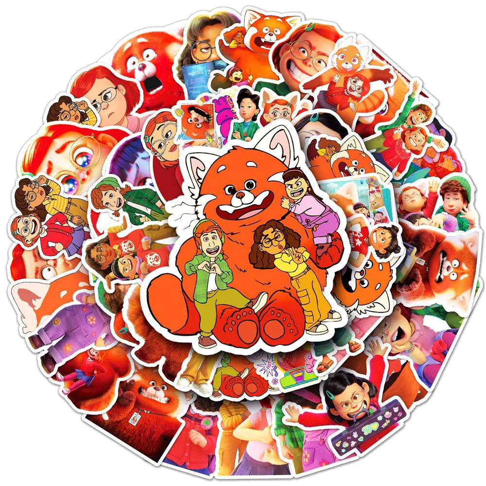 10/30/50pcs Disney Turning Red Stickers for Kids Toys impermeabile decorativo Skateboard Phone Case Laptop Cute Anime Sticker Pack