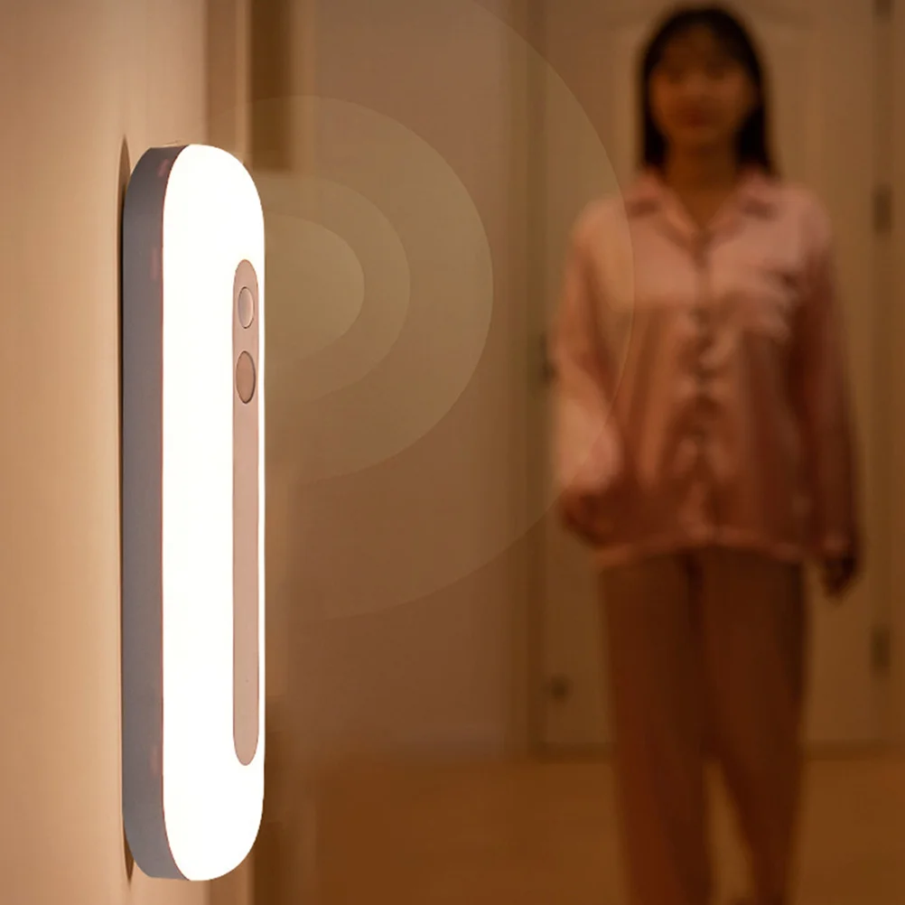 

1Pcs Intelligent Sensor Night Light with Human Body Induction LED Magnet Bedside Lamp for Bedroom Cabinet Stairs Corridor Smart