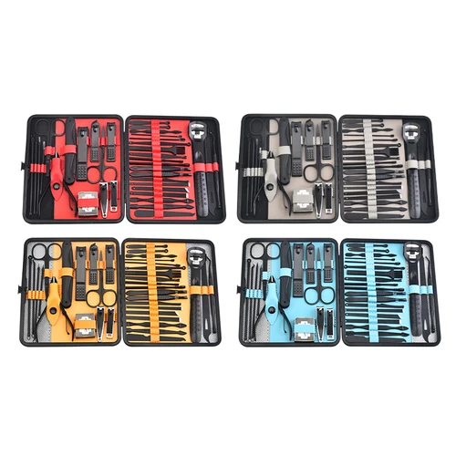 Imagen 2 del producto 36 piezas Nuevo juego de manicura profesional Kit de aseo y pedicura Incluye tijeras, limas de uñas y estuche de viaje perfecto para el hogar