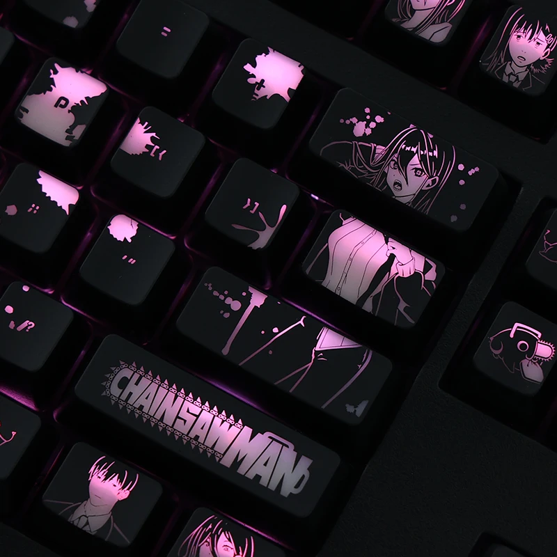 104keys Chainsaw Man Makima Anime Backlit Keycaps Coating For Logitech G610 Razer BlackWidow Huntsman Corsair K70 Key Caps OEM