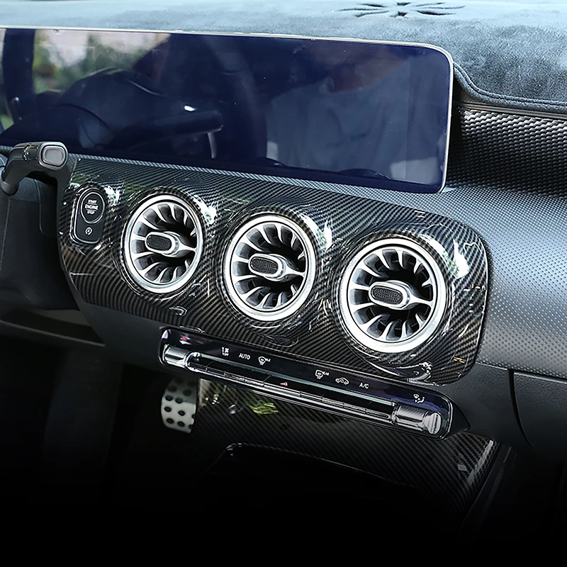 

Для Mercedes Benz A Class W177 CLA C118 2019-2022 Консоль центральной кондиционера Выходная рамка Автомобильные аксессуары Карбоновая отделка