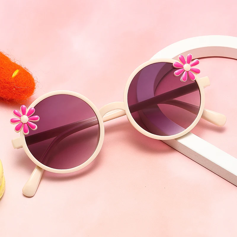 2024 New Children's Glasses Floret Anti-ultraviolet Fashion Children's Sunglasses Outdoor Shading Travel Children's Mirror