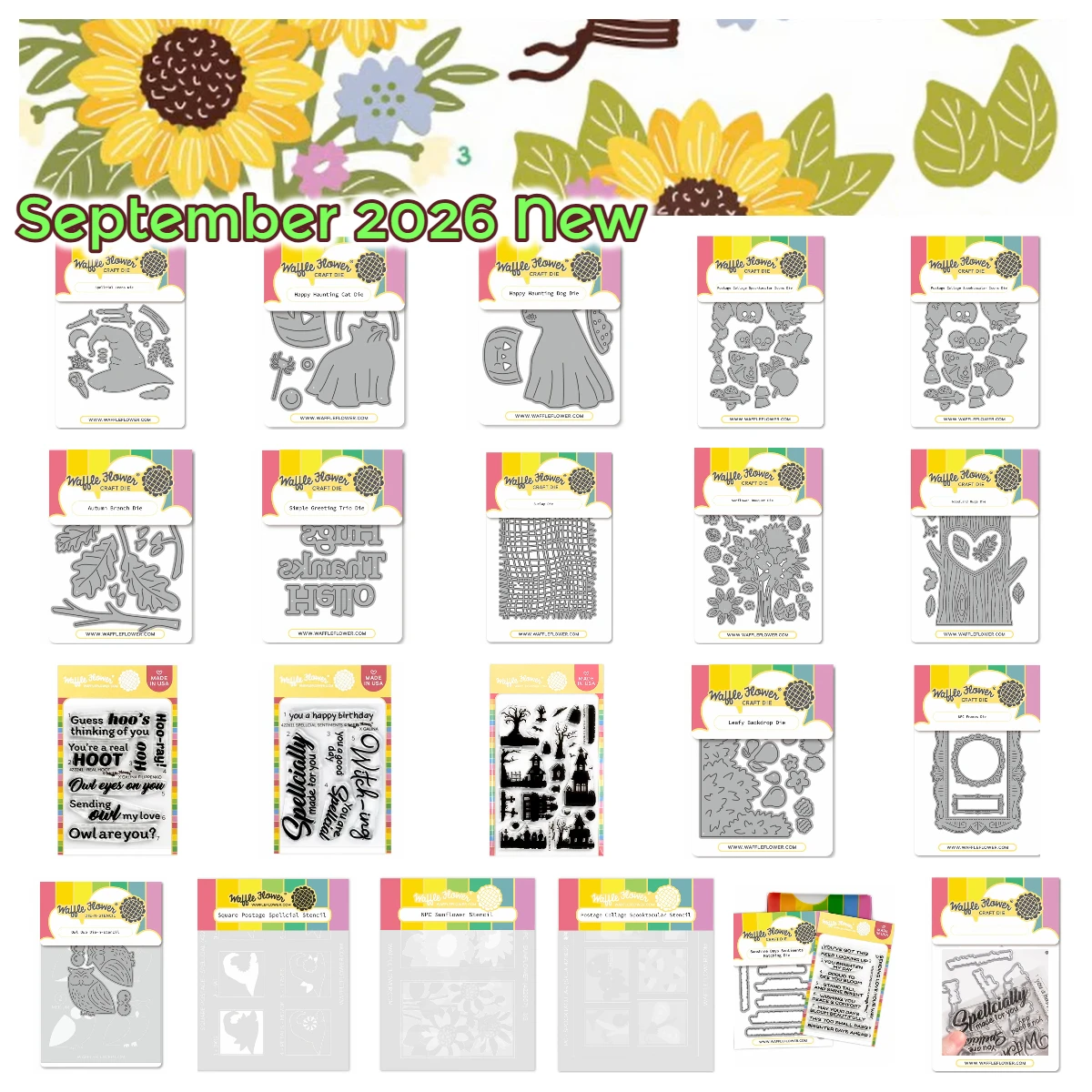 September 2026 New Waffle Flowers Sunflower Bouquet Die Metal Cutting Dies Stamps Stencils for DIY Scrapbook Handmade Album Card