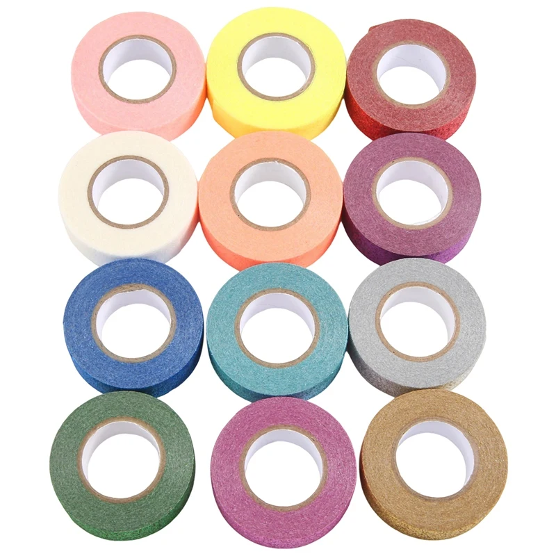 

12 Rolls Washi Tape Set Glitter Decorative Colored Masking Tape For DIY Crafts, Gift Wrapping, Planner, 1.5Cm X 5M