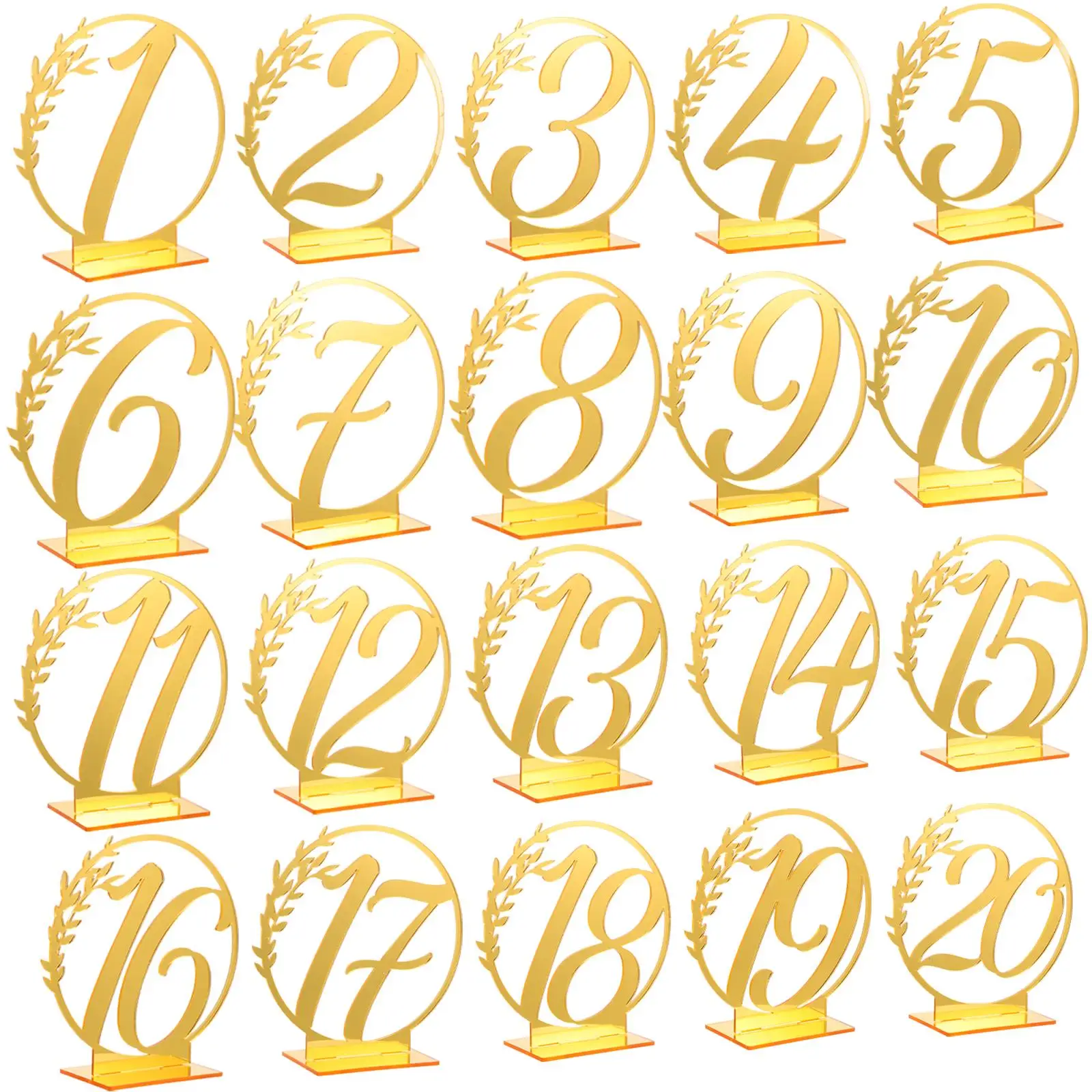 

20 Pcs Elegant Wedding Banquet Number Cards Decor Wedding Reception Table Table Numbers Numbers 1-20 Seating Card Holder