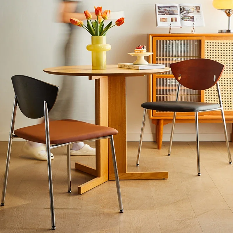 American Vintage Dining Chair Modern Simple Design Restaurant Dining Chair Ergonomic Wooden Home Furniture Sillas Comedor FYDC image 4