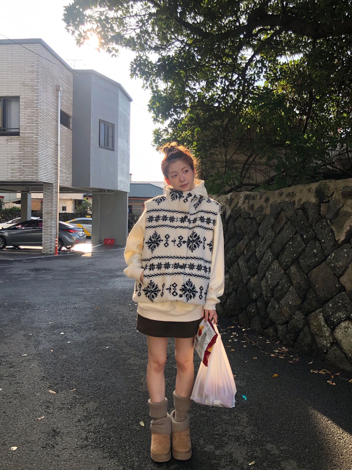 

Sli Red Celebri Vest 2025 New Faion Layered Wear Cotton Jaet Thi Polyester Fiber Regular Length Commute Sle