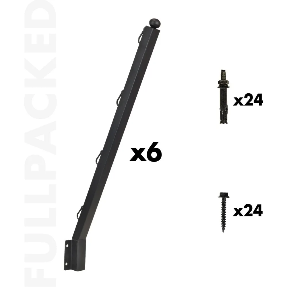 وصلة سلكية شائكة لعمود السياج الخشبي، أذرع مقاس 31.5 بوصة لتركيب المسطح أو السطحي #2