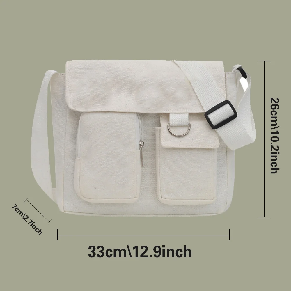 Canvas Messenger Bag Women's Casual Satchel Girls Handbag Shoulder Large Capacity Tote Bag Sculpture Pattern Shopping Bags