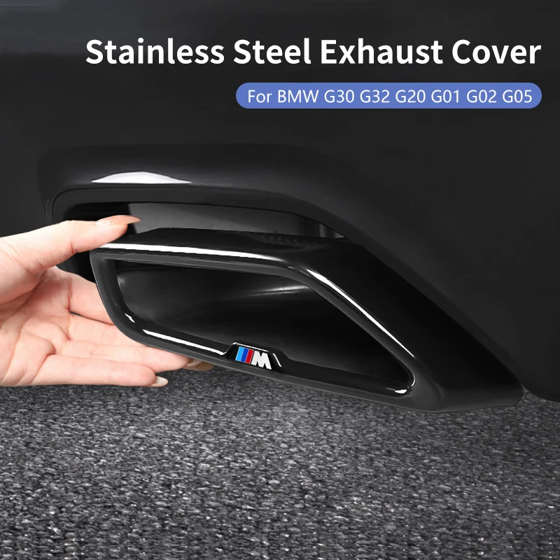 Car Exhaust Muffler Pipe Cover Stainless Steel Tail Pipe Output Frame For BMW 5 Series G30 G20 X3 X5 X7 G01 G02 G05 G07 6GT G32