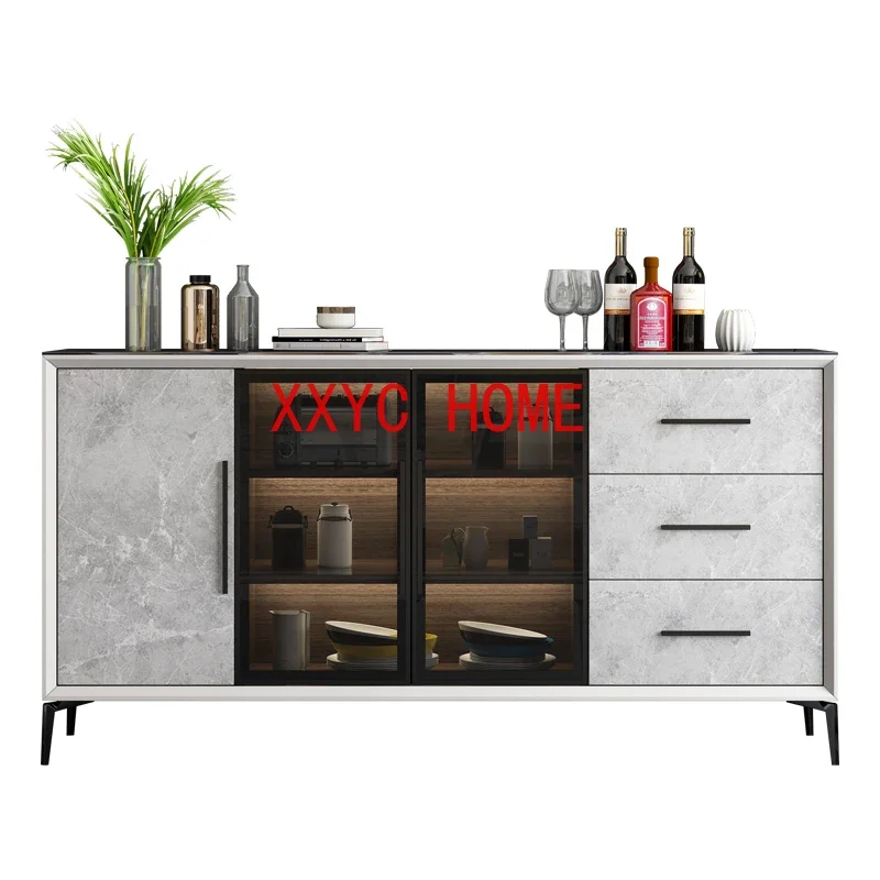 

Stone Plate Modern Minimalist Living Room Home Storage Wall Tea Entrance Cabinet