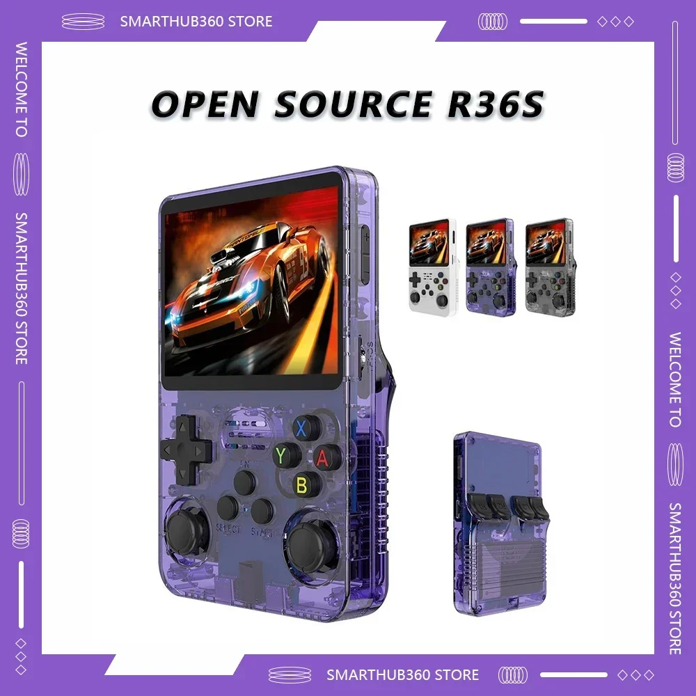 Open Source R36S Retro Handheld Video Game Console Android Linux System3.5 Inch IPS Screen Portable Pocket USB 64GB Game Console