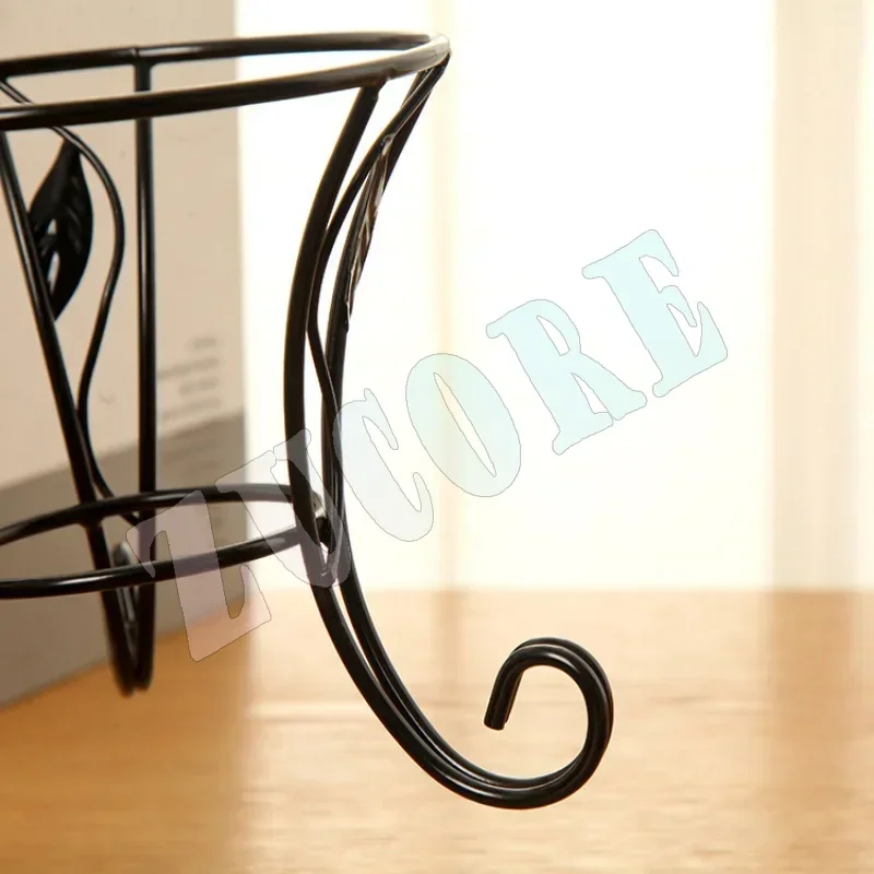 Schwarzer Pflanzenständer aus Metall für den Innenbereich, 13,5 cm hoch, Vintage-Eck-Pflanzenständerhalter und Pflanzenständer für den Garten im Freien