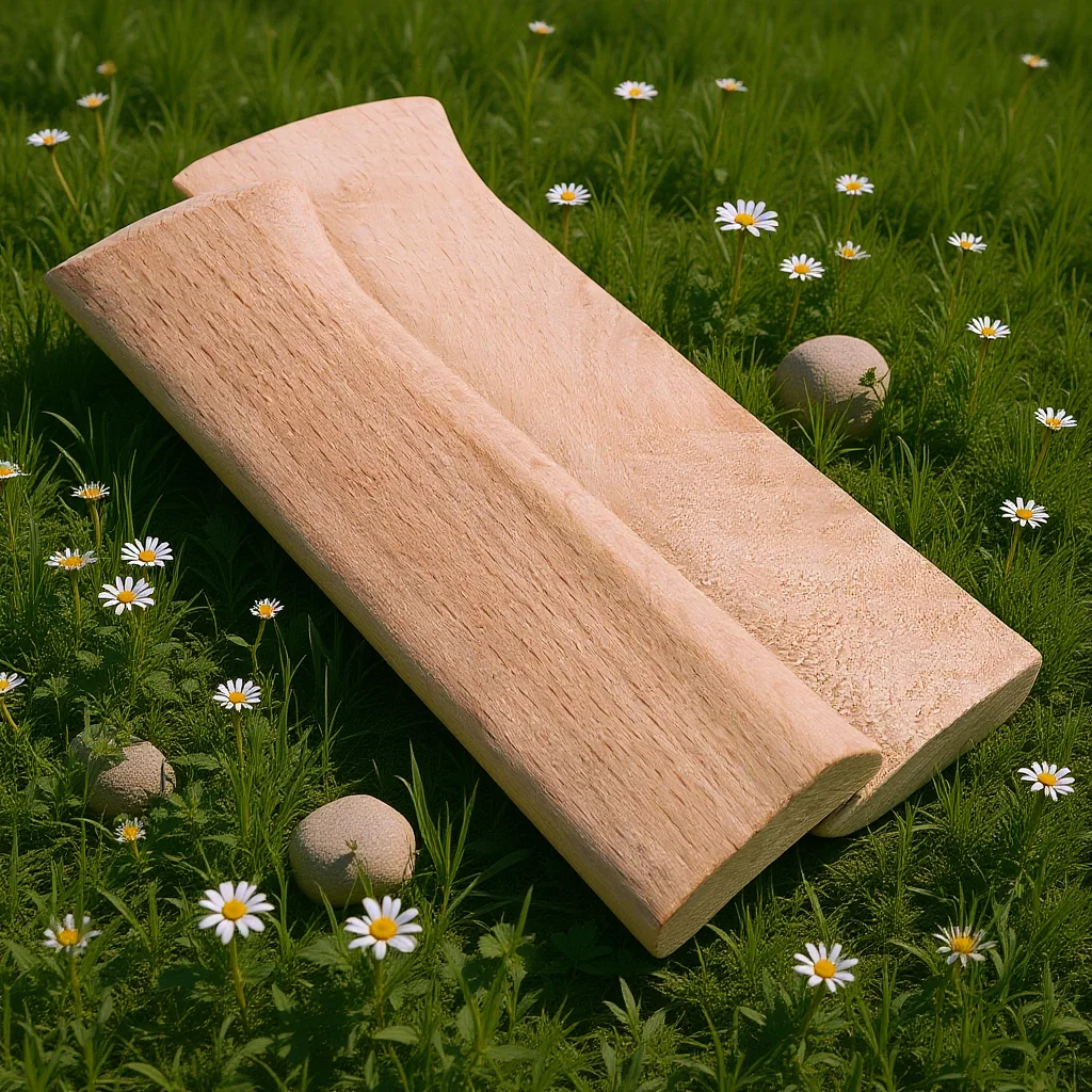 

2Pcs Beechwood Knife Handle Replacement Parts Wooden Anti-Slip Grip for Kitchen Chef Knives Repair Accessories