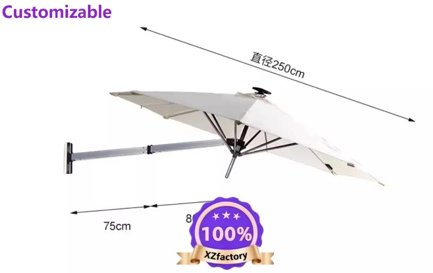 Factory Direct 2026 Balcony umbrella Garden Outdoor parasol Roman Outdoor balcony Garden umbrella Half against the wall F